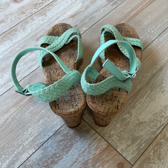 Teal Cork Wedges - Picture 4 of 8
